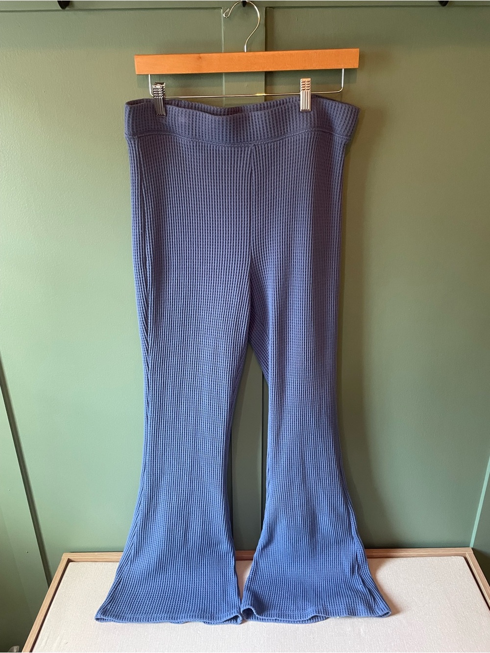 aerie Ribbed Flared Leggings - Periwinkle Blue